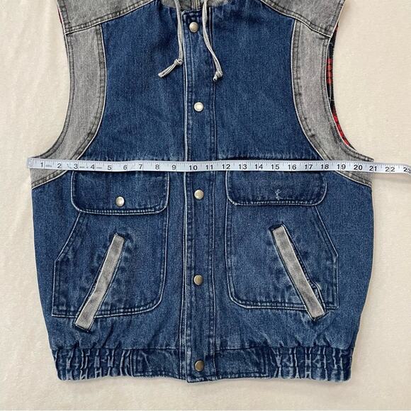 Vintage Storm Stopper by Fieldston Mixed Denim Insulated Vest Size 16/L - Picture 7 of 9